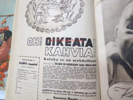 Kotiliesi 1945 nr 1, sis. mm. seur. artikkelit / kuvat / mainokset; Kansikuva Martta Wendelin, Kirjomme Tytin mekkoa, Oh! Oikeata kahvia, Maaseudun jälkikasvua