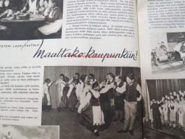 Kotiliesi 1945 nr 3, sis. mm. seur. artikkelit / kuvat / mainokset; Kansikuva sommitellut Doris Bengström, Kastemekon kirjontamalli, Eduskuntavaalit koskevat