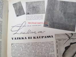 Kotiliesi 1945 nr 3, sis. mm. seur. artikkelit / kuvat / mainokset; Kansikuva sommitellut Doris Bengström, Kastemekon kirjontamalli, Eduskuntavaalit koskevat