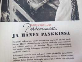 Kotiliesi 1945 nr 4, sis. mm. seur. artikkelit / kuvat / mainokset; Kansikuva Martta Wendelin, Pehmoinen neulepusero tähdelangoista ja kaniininkarvoista, Suomen