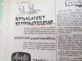 Kotiliesi 1945 nr 5,  Maaliskuu 1945 sis. mm. seur. artikkelit / kuvat / mainokset; Kansikuva sommitellut Doris Bengström, Pula-ajan talon mallipiirros