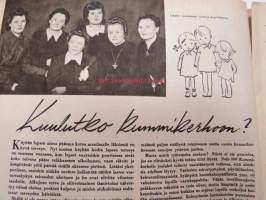 Kotiliesi 1945 nr 5,  Maaliskuu 1945 sis. mm. seur. artikkelit / kuvat / mainokset; Kansikuva sommitellut Doris Bengström, Pula-ajan talon mallipiirros
