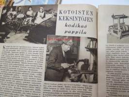 Kotiliesi 1945 nr 7, sis. mm. seur. artikkelit / kuvat / mainokset; Kansikuva sommitellut Doris Bengström, Kestilä Silo, Kotoisten keksintöjen kodikas pappila -