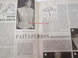 Kotiliesi 1945 nr 7, sis. mm. seur. artikkelit / kuvat / mainokset; Kansikuva sommitellut Doris Bengström, Kestilä Silo, Kotoisten keksintöjen kodikas pappila -