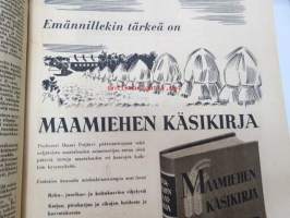 Kotiliesi 1945 nr 8, Huhtikuu sis.  Kansikuva Martta Wendelin, Ajankuvaa kevät 1945. Onko puutarhasi vihreä avara kotisi? Alli Kivivuori esitellään.