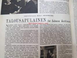 Kotiliesi 1945 nr 8, Huhtikuu sis.  Kansikuva Martta Wendelin, Ajankuvaa kevät 1945. Onko puutarhasi vihreä avara kotisi? Alli Kivivuori esitellään.