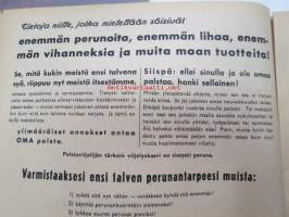 Kotiliesi 1945 nr 9, toukokuu   Kansikuva Martta Wendelin; kevätkylvö.  Puutalo Oy, Tyttärien kerho, Nykyhetken kansanhuoltonäköaloja, Ajankuvaa kevät 1945