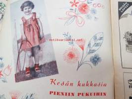 Kotiliesi 1945 nr 11, sis. mm. seur. artikkelit / kuvat / mainokset; Kirjontamalleja &quot;Kesän kukkasia&quot; pieniin pukuihin, Raunioista rauhan työhön, Kotien