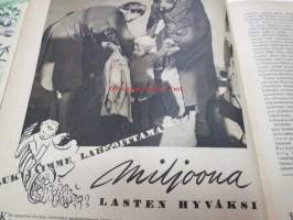 Kotiliesi 1945 nr 11, sis. mm. seur. artikkelit / kuvat / mainokset; Kirjontamalleja &quot;Kesän kukkasia&quot; pieniin pukuihin, Raunioista rauhan työhön, Kotien