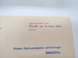 Gösta Serlachius, Mänttä, 16.2.1915 -asiakirja, allekirjoitus Gösta Serlachius
