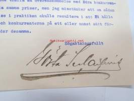 Gösta Serlachius, Mänttä, 16.2.1915 -asiakirja, allekirjoitus Gösta Serlachius