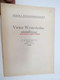 Victor Westerholm-utställning i Ateneum 1920 Finska Konstföreningen -näyttelyluettelo