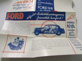 En presentation av Ford V8 för 1935 -myyntiesite ruotsiksi