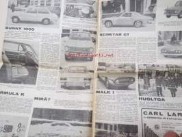 Moottoriviesti 1967 nr 2, sis. mm. seur. artikkelit / kuvat / mainokset; Fiat 1100, Kestotesti VW 1500 - Volkswagen Variant - Opel Kadett, Fiat 124 3kk koeajoraportt