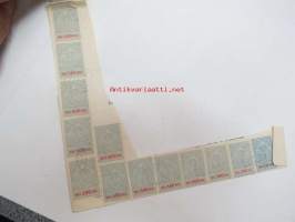 Leimamerkit 1 x 500 mk, 1 x 200 mk, 1 x 50 mk -leike asiakirjalta