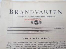 Brandvakten 1924 provnummer + 1925 nr 7, 5, 4, 3, 2 -palo-kunta-alan lehti, ruotsiksi