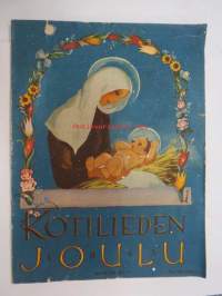 Kotiliesi 1943 nr 23-24 joulunumero, sis. mm. seur. artikkelit / kuvat / mainokset; Kansikuvitus Martta Wendelin, Säästöpankki, 4711, Pirttikalusto on