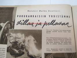 Kotiliesi 1943 nr 21, sisältää mm. seur. artikkelit / kuvat / mainokset; Kansikuvan sommitellut Doris Bengström, Neulotaan riepumattoja, Tyttärien kerho,