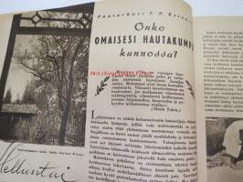 Kotiliesi 1943 nr 10, Ajankuvaa kesä 1943 Kansikuva Doris Bengström, Ruokaohjeita mm vesirinkilät.  Onko omaisesi hautakumpu kunnossa.