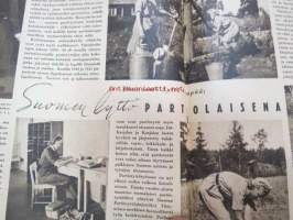 Kotiliesi 1943 nr 10, Ajankuvaa kesä 1943 Kansikuva Doris Bengström, Ruokaohjeita mm vesirinkilät.  Onko omaisesi hautakumpu kunnossa.