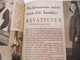 Kotiliesi 1943 nr 8, sisältää mm. seur. artikkelit / kuvat / mainokset; Kansikuva Doris Bengström (kuvassa mukana Dora Jungin Sotilaan koti -liina), Keinutuoli