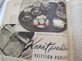 Kotiliesi 1943 nr 8, sisältää mm. seur. artikkelit / kuvat / mainokset; Kansikuva Doris Bengström (kuvassa mukana Dora Jungin Sotilaan koti -liina), Keinutuoli