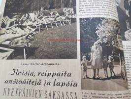 Kotiliesi 1943 nr 6, sisältää mm. seur. artikkelit / kuvat / mainokset; Pirttikaappi &quot;Rihla&quot;, ja tuoli &quot;Kevyt&quot;, Vahingosta viisastuu eli Lottakomennuskokemuksia,