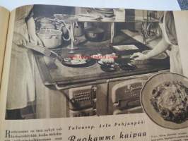 Kotiliesi 1943 nr 6, sisältää mm. seur. artikkelit / kuvat / mainokset; Pirttikaappi &quot;Rihla&quot;, ja tuoli &quot;Kevyt&quot;, Vahingosta viisastuu eli Lottakomennuskokemuksia,