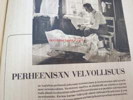 Kotiliesi 1943 nr 6, sisältää mm. seur. artikkelit / kuvat / mainokset; Pirttikaappi &quot;Rihla&quot;, ja tuoli &quot;Kevyt&quot;, Vahingosta viisastuu eli Lottakomennuskokemuksia,