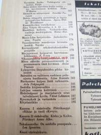 Kotiliesi 1943 nr 6, sisältää mm. seur. artikkelit / kuvat / mainokset; Pirttikaappi &quot;Rihla&quot;, ja tuoli &quot;Kevyt&quot;, Vahingosta viisastuu eli Lottakomennuskokemuksia,