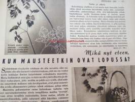 Kotiliesi 1943 nr 5, sisältää mm. seur. artikkelit / kuvat / mainokset; Kansikuvan sommitellut Doris Bengström, Kirjottuja kesälaukkuja, Keskipäivällä