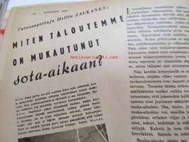 Kotiliesi 1943 nr 5, sisältää mm. seur. artikkelit / kuvat / mainokset; Kansikuvan sommitellut Doris Bengström, Kirjottuja kesälaukkuja, Keskipäivällä