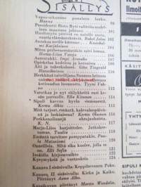 Kotiliesi 1943 nr 4, helmikuu Kansikuva Martta Wendelin.  Irtileikattava Keppihevonen Poku sisäkannessa.  Presidentti Rito Ryti