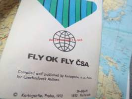 Czechoslovak Airlines CSA 1972 -reittikartta