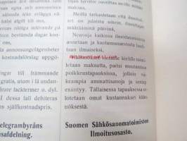 Ilmoitustaksa 1915 Suomen sähkösanomatoimiston ilmoitusosasto - Annonstaxa - Finska telegram byrions annonsafdelning