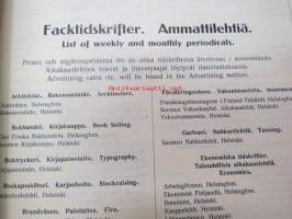 Ilmoitustaksa 1915 Suomen sähkösanomatoimiston ilmoitusosasto - Annonstaxa - Finska telegram byrions annonsafdelning