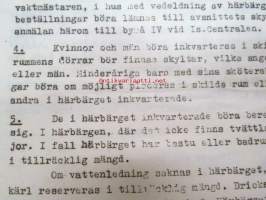 Åbo Is. Central Byrå IV -Turun Ilmasuojelukeskuksen käskyjä 4kpl ajalta 6.6.-18.6.1944, salaiseksi leimattuja, koskevat sen toimintaa, ruotsinkielisiä