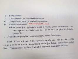 Helsingin Taideteollisuuskeskuskoulu : Järjestysmuodon ja opetusohjelman ehdotus 1917