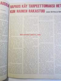 Me naiset 1967 nr 32 -mm. Riikinkukko Chelseasta Timothy Whildborne, Leirintäteatterissa on puku vapaa, Saapasjalkatyttö Nancy Sinatra, Haarlemin ihmeparantaja