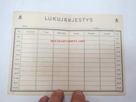 Lukujärjestys Kuvataide 1950-luku