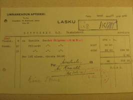 Linnankadun Apteekki lasku 30.6.1940