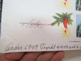 Joulukorttiarkki, pieniä taittokortteja (ei postikortteja) -leikkaamaton painoarkki v. 194?