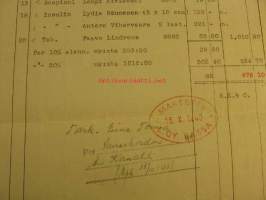 Linnankadun Apteekki lasku 30.9.1940