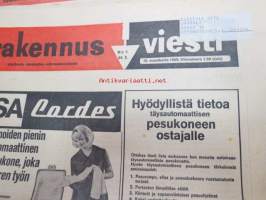 Rakennusviesti 1969 numerot 1,2,3,5,8,10 6 kpl lehtiä, monipuolisesti tuon ajan rakentamisesta