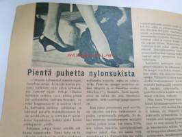 Kodin Pukimet 1956 nr 2. Takakannessa ryijymalleja: Aurinkokello, Helmikuu, Linnunrata ja Porvoon markkinat