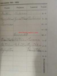 Koululaisen muistikirja 1921-1922