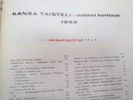 Kansa Taisteli 1959 nr 11-12, sis. mm. seur. artikkelit; Valo Nihtilä - Viivytystaistelut Kannaksella 1939, Urho Arhosuo - Vastaisku Vammeljoella 1939, A.L. Blick