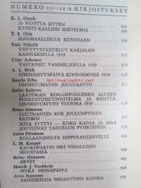 Kansa Taisteli 1959 nr 11-12, sis. mm. seur. artikkelit; Valo Nihtilä - Viivytystaistelut Kannaksella 1939, Urho Arhosuo - Vastaisku Vammeljoella 1939, A.L. Blick