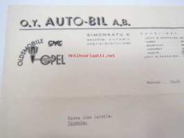 Oy Auto-Bil Ab, Helsinki, 18.1.1949 -asiakirja