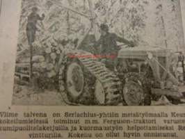 Maaseudun Koneviesti 1954 / 8 huhtikuu II, sis. mm. seur. artikkelit / kuvat / mainokset; Fordson Major Diesel, Automaattinen turvevarastopesä, Kuinka pitkä on